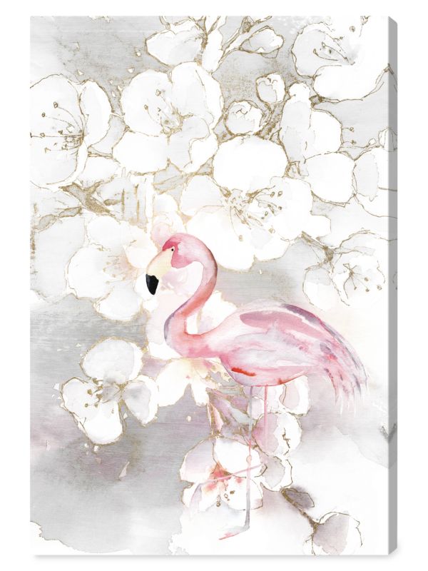 Oliver Gal Blooming Flamingo Print Canvas Wall Art Canvas Print